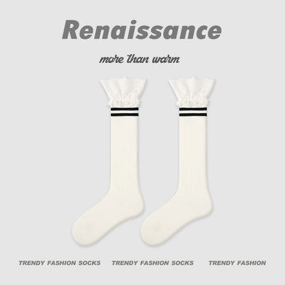 Socks Renaissance Striped Cotton Blend Mid Calf