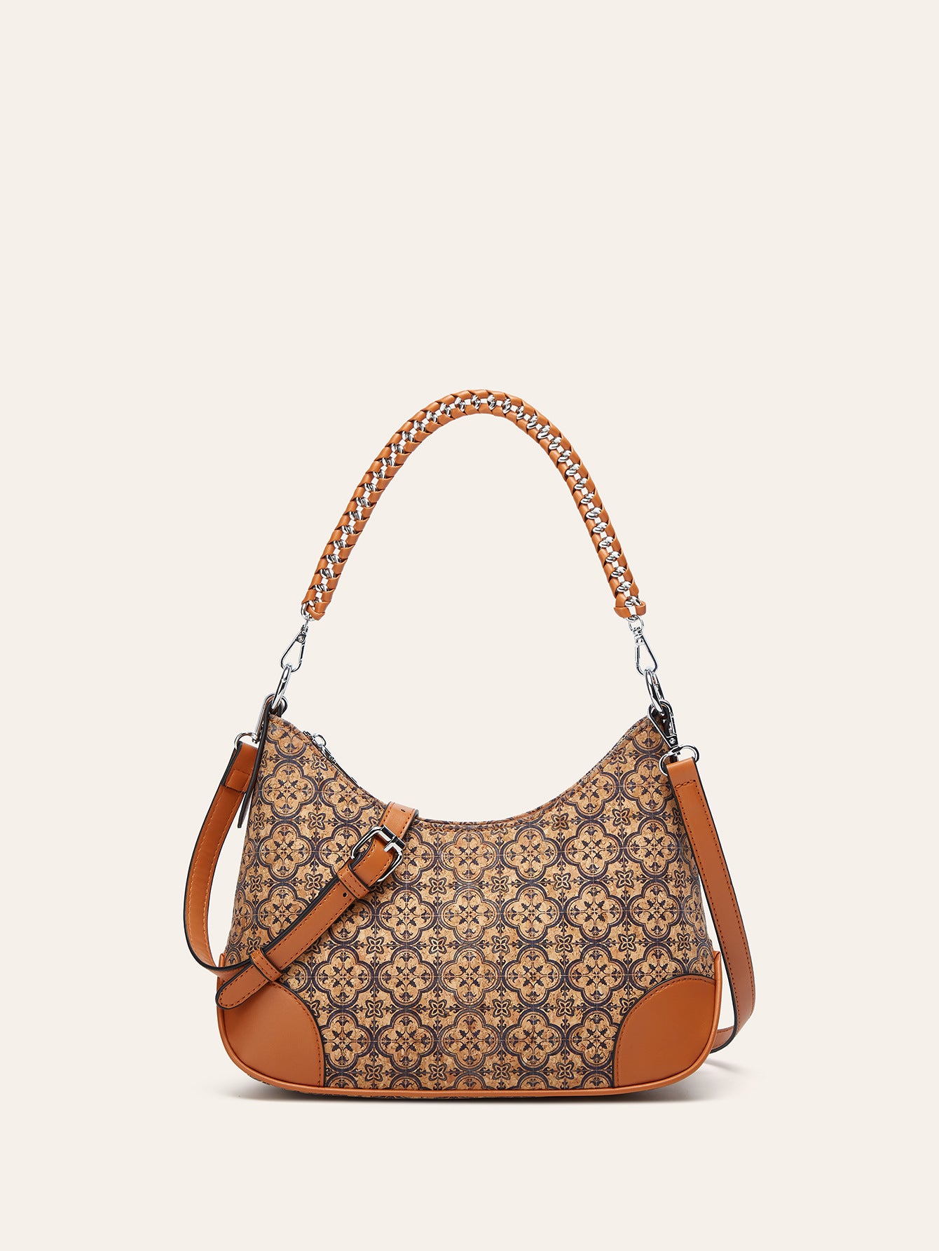Trendy Ethnic-Inspired Cork Shoulder Bag