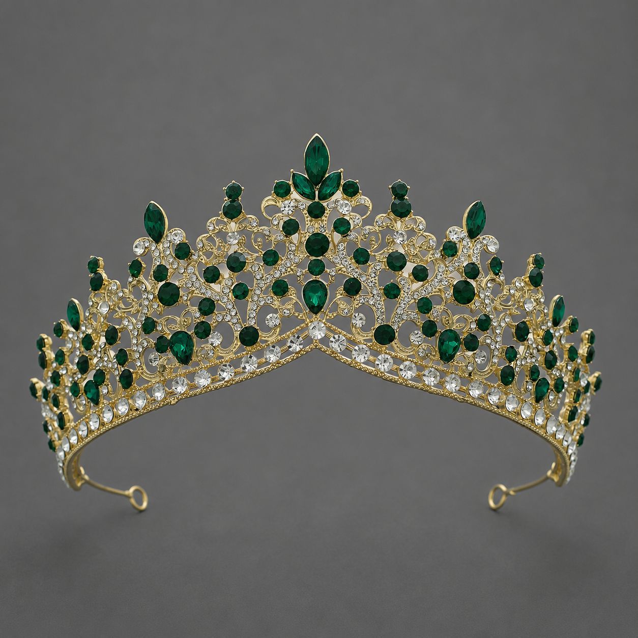 Vintage Luxurious Rhinestone Alloy Crown Headpiece for Women Party Events