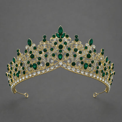 Vintage Luxurious Rhinestone Alloy Crown Headpiece for Women Party Events