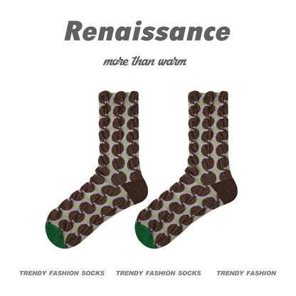Renaissance Embossed Mid Calf Cotton Socks