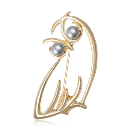 Creative Owl Brooch Minimalist Alloy Pin Fashion Accessory