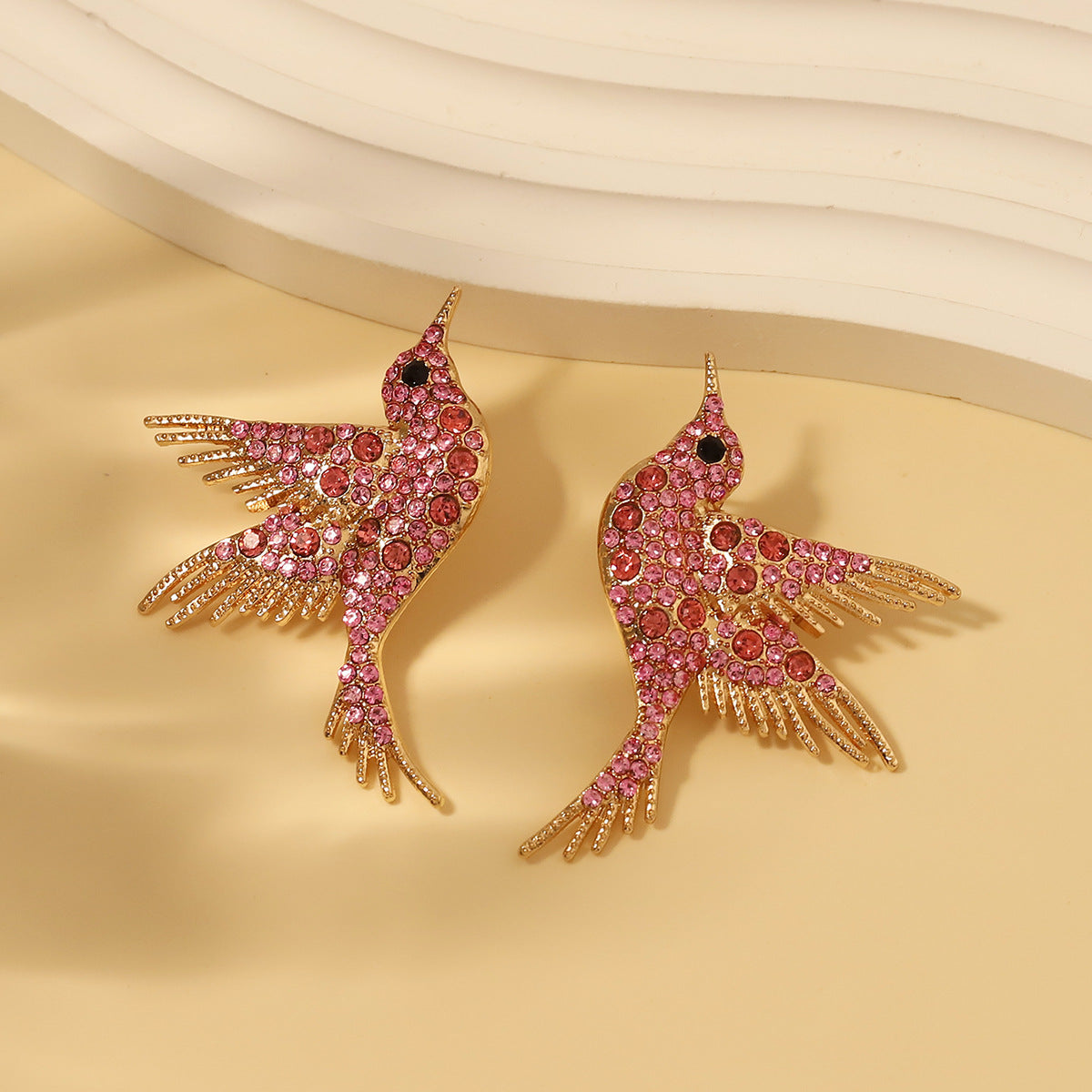Earrings Bird Rhinestone Embellished Colorful Casual