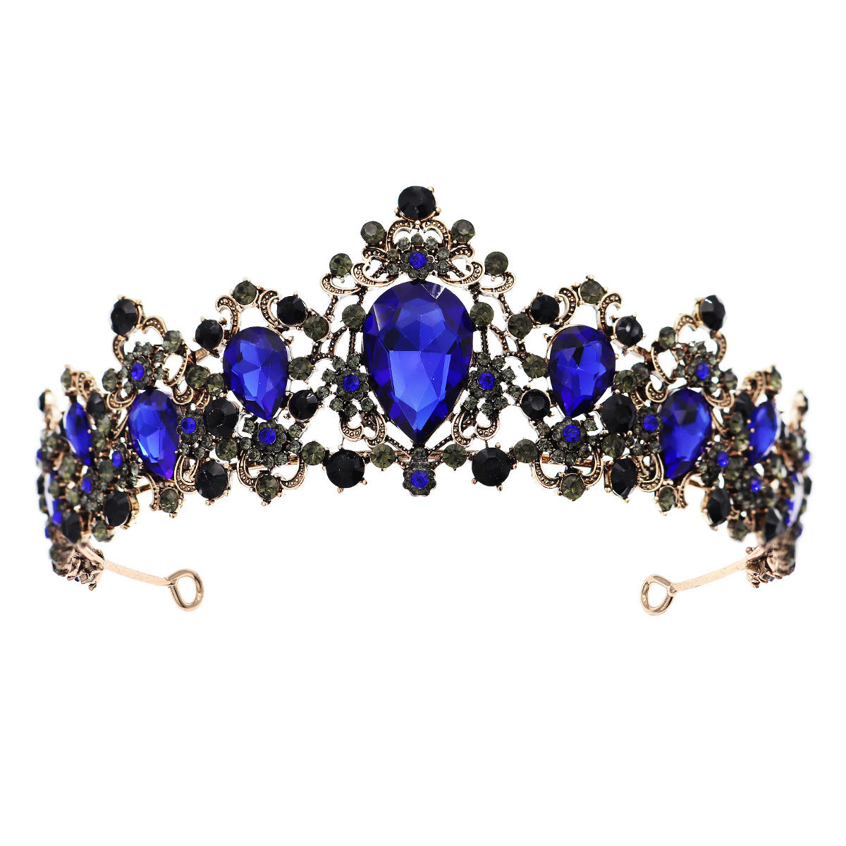 Baroque Vintage Bride Crystal Crown Hair Accessory for Weddings and Parties