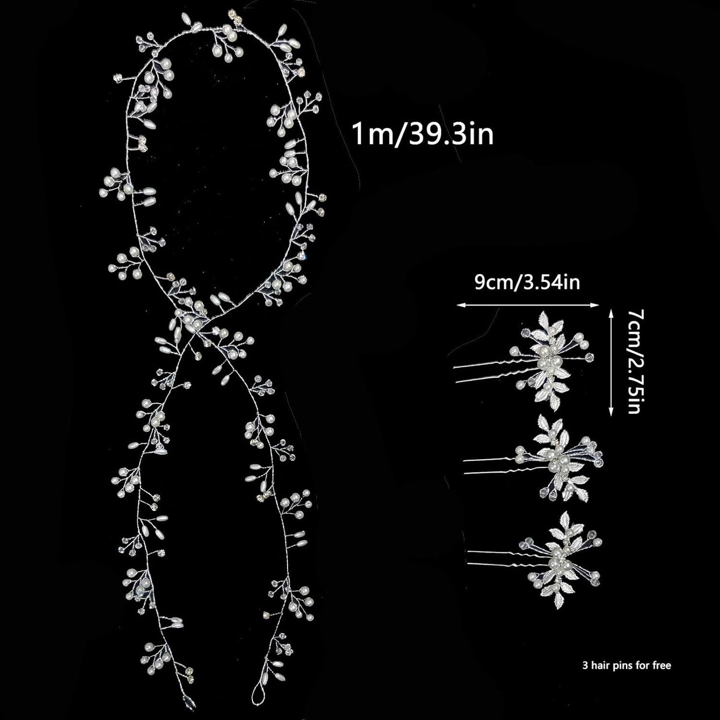 Soft Chain Headband and Hairpins Set Bridal Hair Accessory