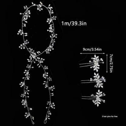 Soft Chain Headband and Hairpins Set Bridal Hair Accessory