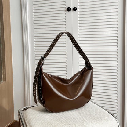 Punk Style Double-Sided Studded Crossbody Bag