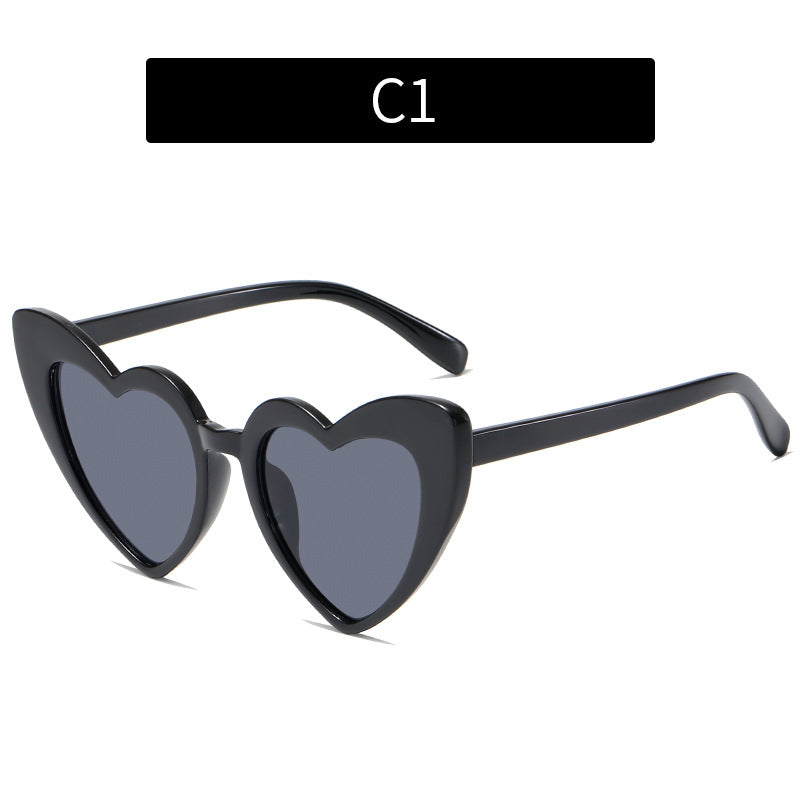 Trendy Heart-Shaped Sunglasses Colorful UV400 Beach Accessories