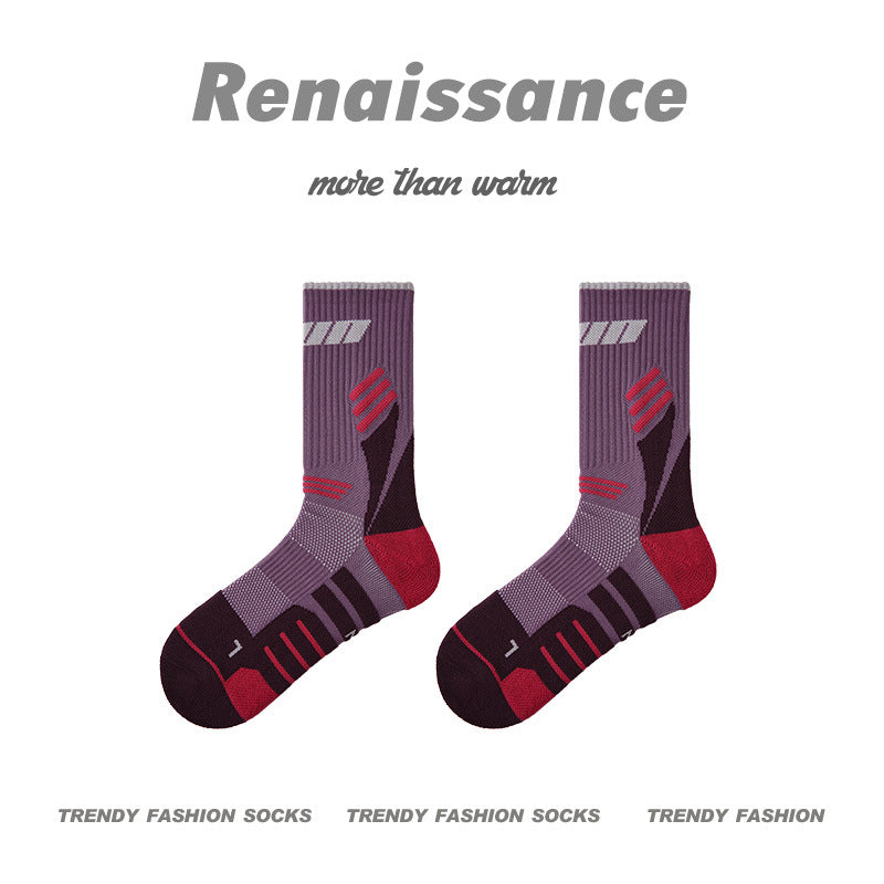 Combed Cotton Colorblock Sport Socks Moisture Wicking