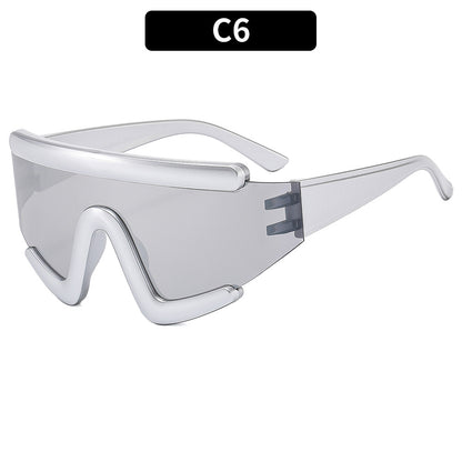 Trendy Oversized Cycling Sunglasses UV400 Protection Fashionable Eyewear