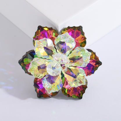 Luxury Crystal Flower Brooches Stylish Women's Floral Pins