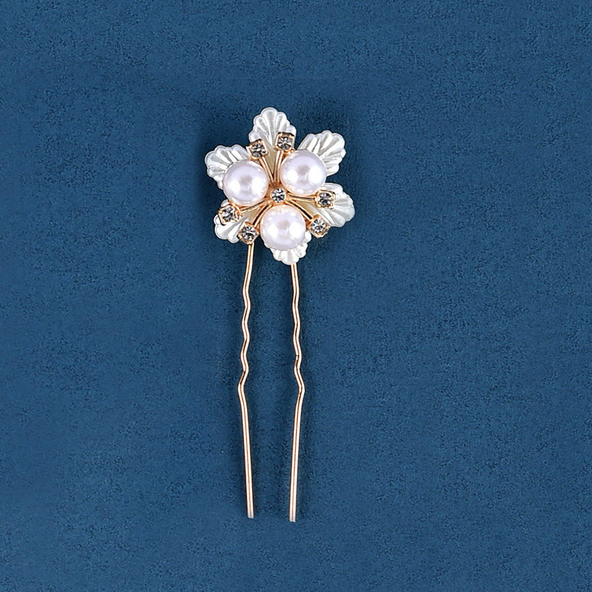 Handmade Pearl Daisy Hairpins U Shaped Hair Fork Bridal Hairpiece