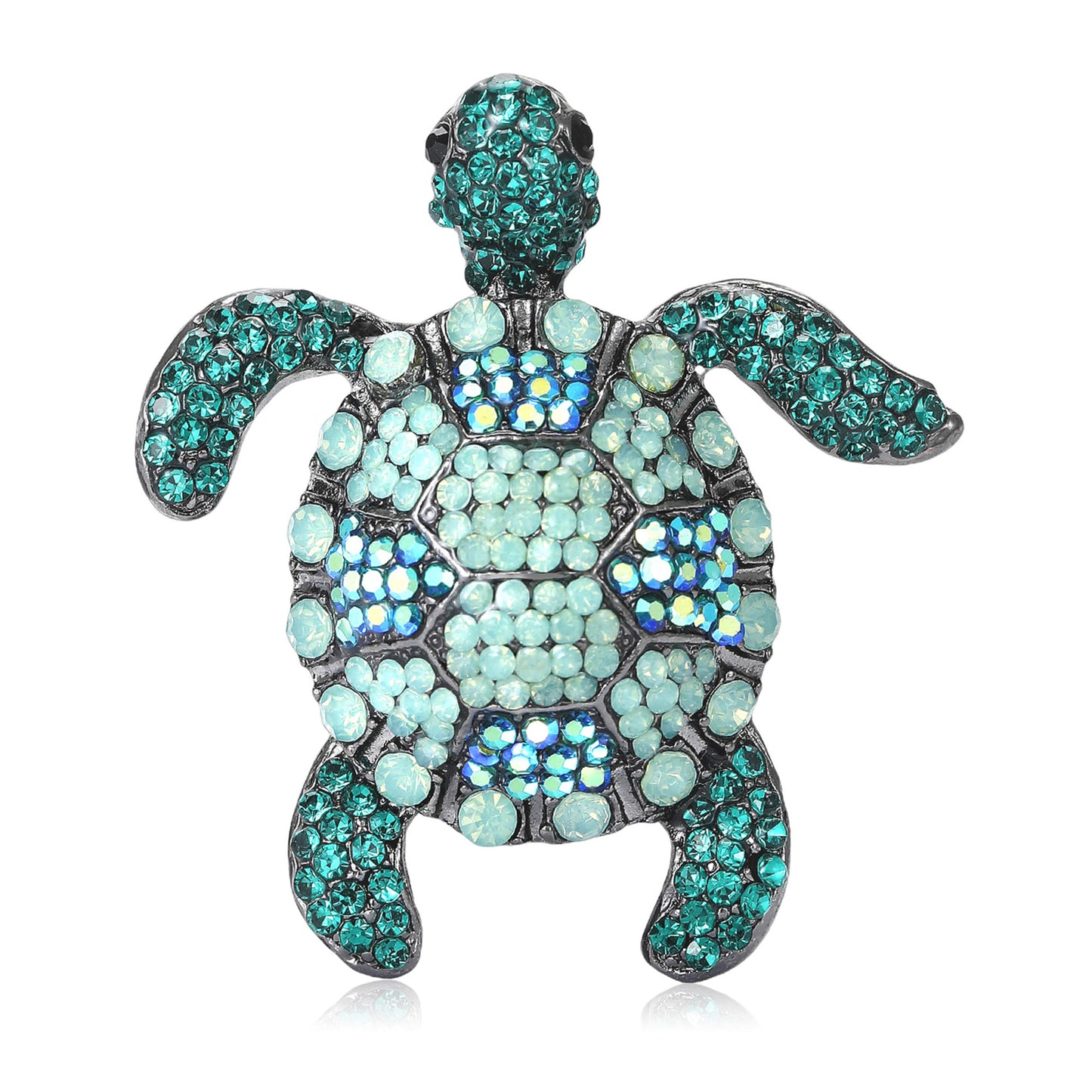 Alloy Turtle Brooch with Rhinestones for Men and Women