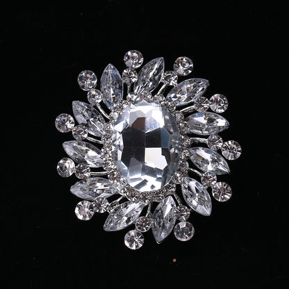 Creative Alloy Cat Brooch Crystal Glass Pin Fashion Accessory