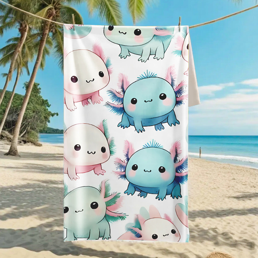 Customizable Turtle Print Beach Towel Ultra-Soft Microfiber Bath Towel