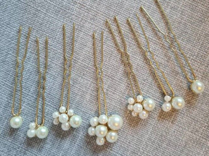 Set of 7 Pearl U Shaped Hair Pins Bride Wedding Hair Accessories