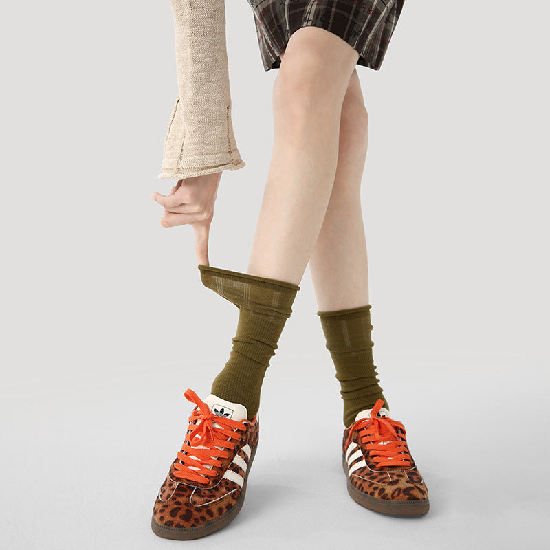 Mid Calf Slouch Socks Seamless Cotton Moisture Wicking