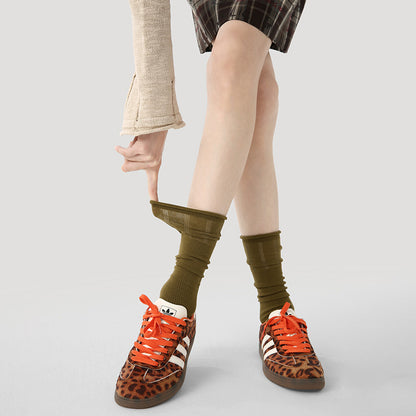 Mid Calf Slouch Socks Seamless Cotton Moisture Wicking