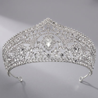 Luxury Rhinestone Crown Headpiece for Bridal and Party