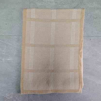 Vintage-Inspired Chunky Knit Plaid Scarf for Unisex