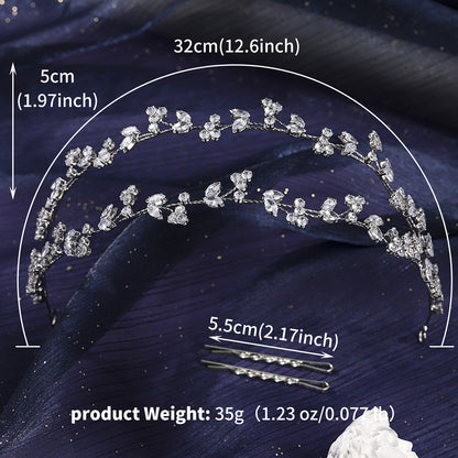 Bridal Crystal Headband Elegant Silver Hair Accessory for Weddings and Parties