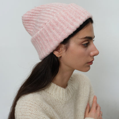Classic Solid Color Knitted Wool Blend Beanie for Women