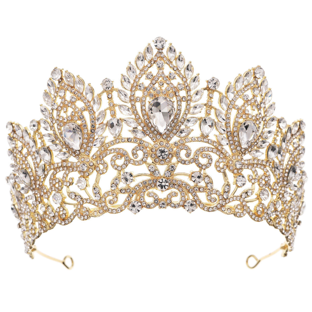 Luxury Bride Crown with Rhinestones for Weddings and Pageants