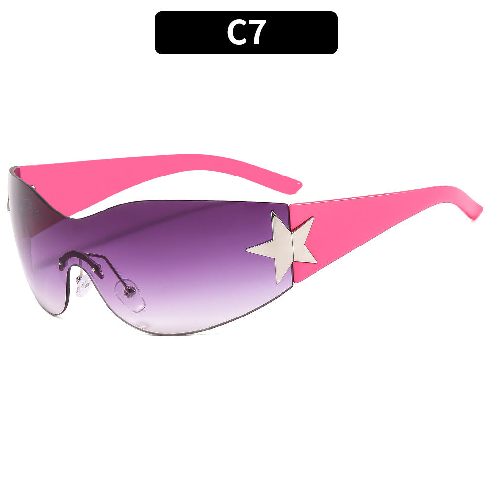 Y2K Star Design Aviator Sunglasses UV400 Protection