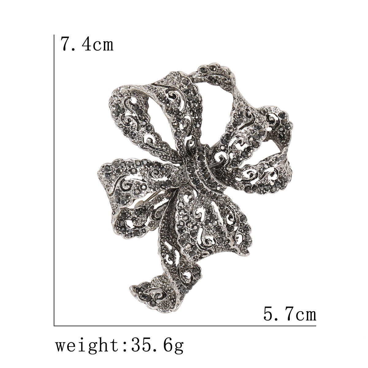 Vintage Rhinestone Bow Brooch Elegant Fashion Accessory