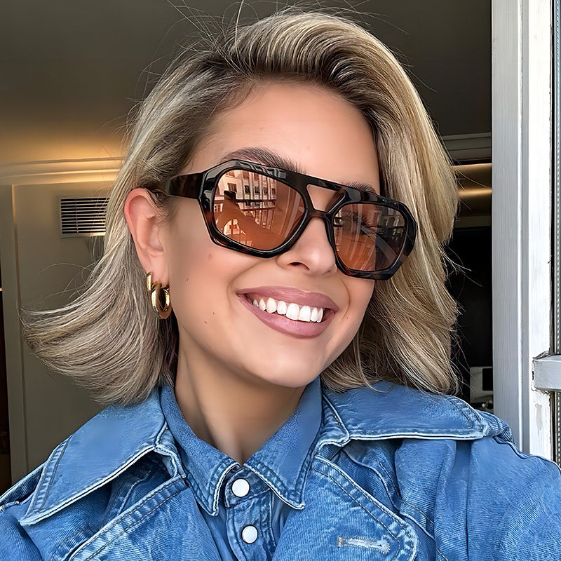 Trendy Square Pilot Sunglasses UV400 Protection