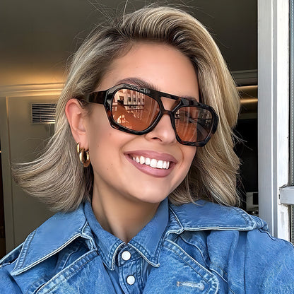 Trendy Square Pilot Sunglasses UV400 Protection