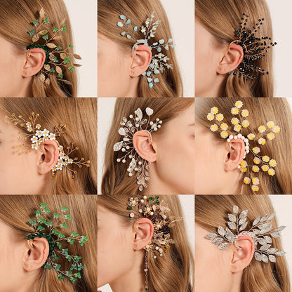 Handcrafted Pearl and Crystal Floral Earrings - Elegant and Versatile Accessories