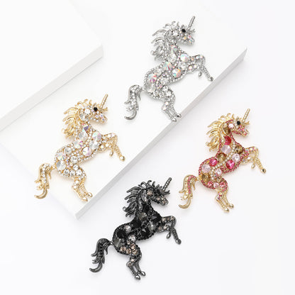 Elegant Unicorn Brooch with Rhinestones Stylish Accessory for All