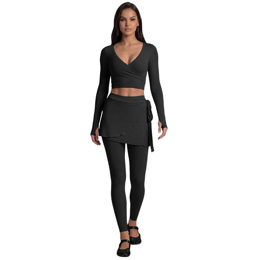 Cross-Back Long Sleeve Yoga Top & Pants Set
