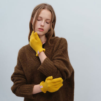 Wool Fingerless Touchscreen Gloves Warm Mittens for Women