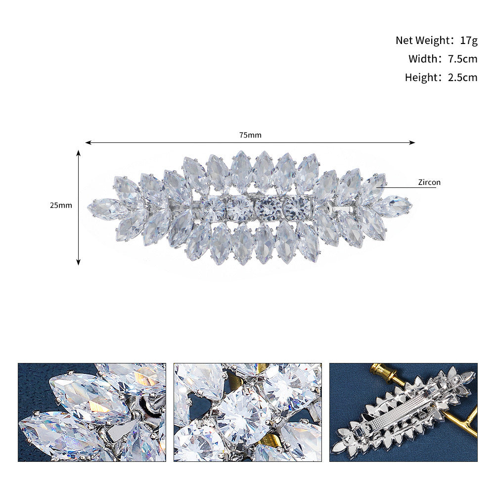 Elegant Flower Design Rhinestone Hair Clip For Women