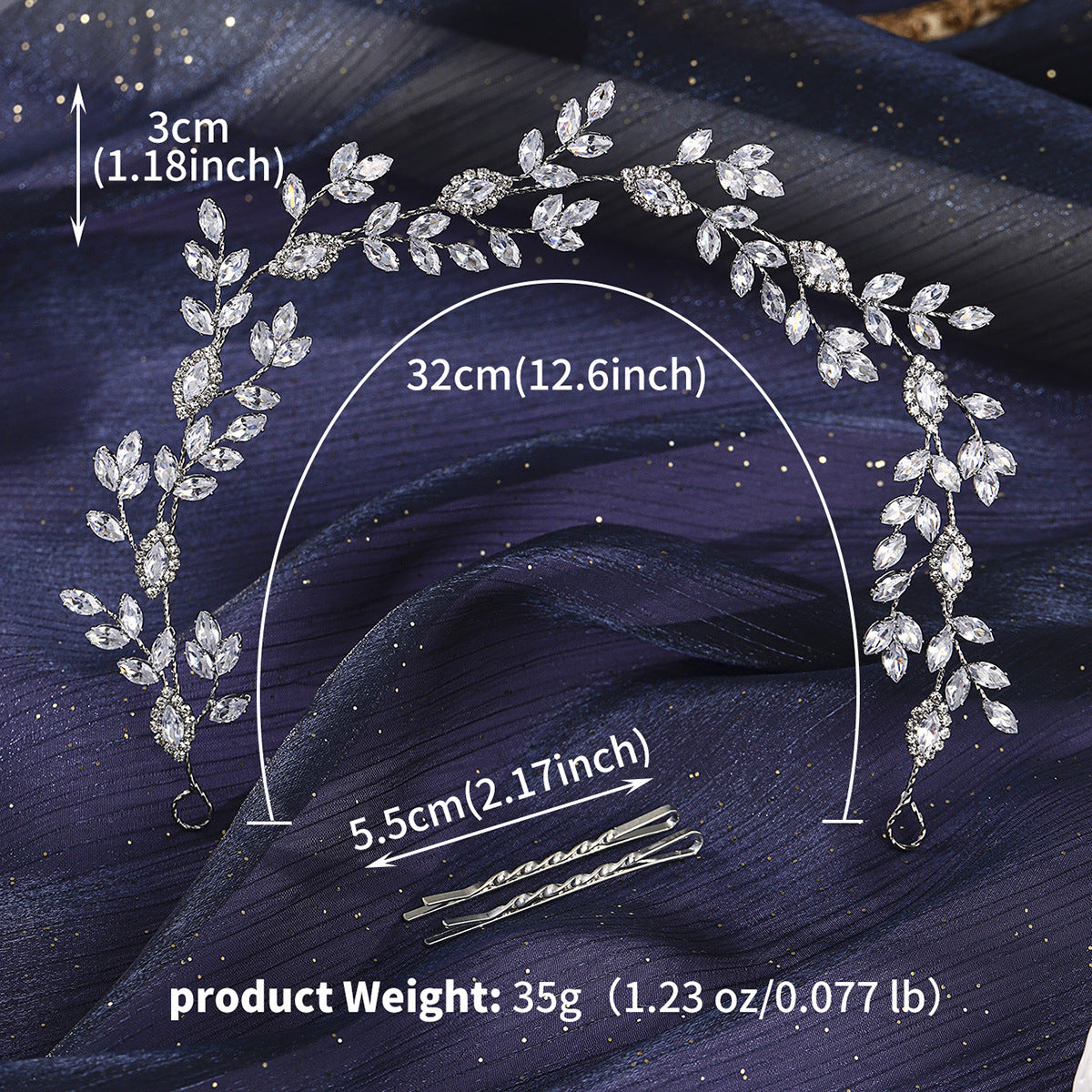 Bridal Crystal Headband Elegant Silver Hair Accessory for Weddings and Parties