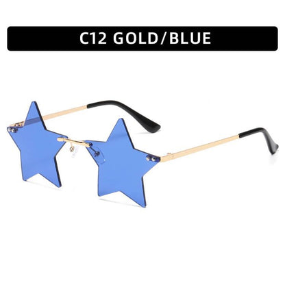 Trendy Star Shaped Sunglasses Pink Gradient UV400 Protection