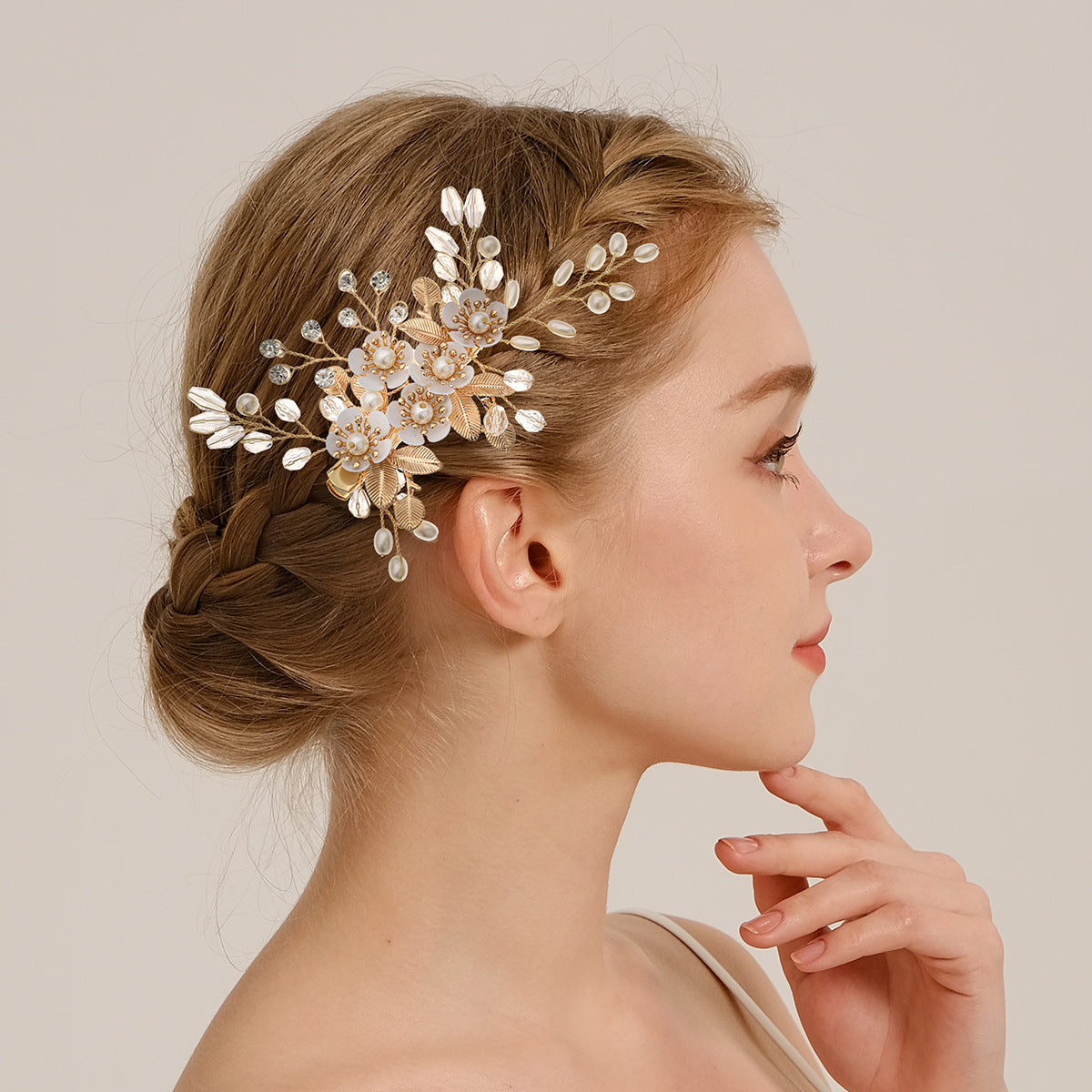 Handmade Floral Pearl Hair Clips for Weddings and Parties