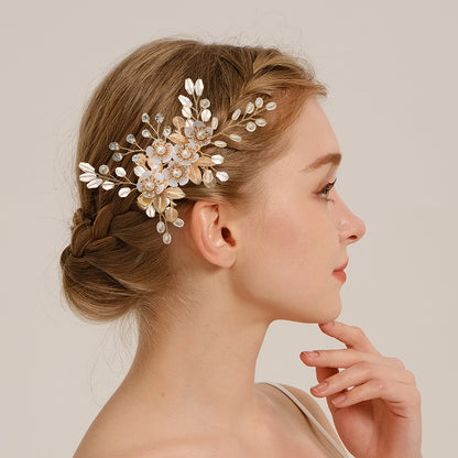 Handmade Floral Pearl Hair Clips for Weddings and Parties