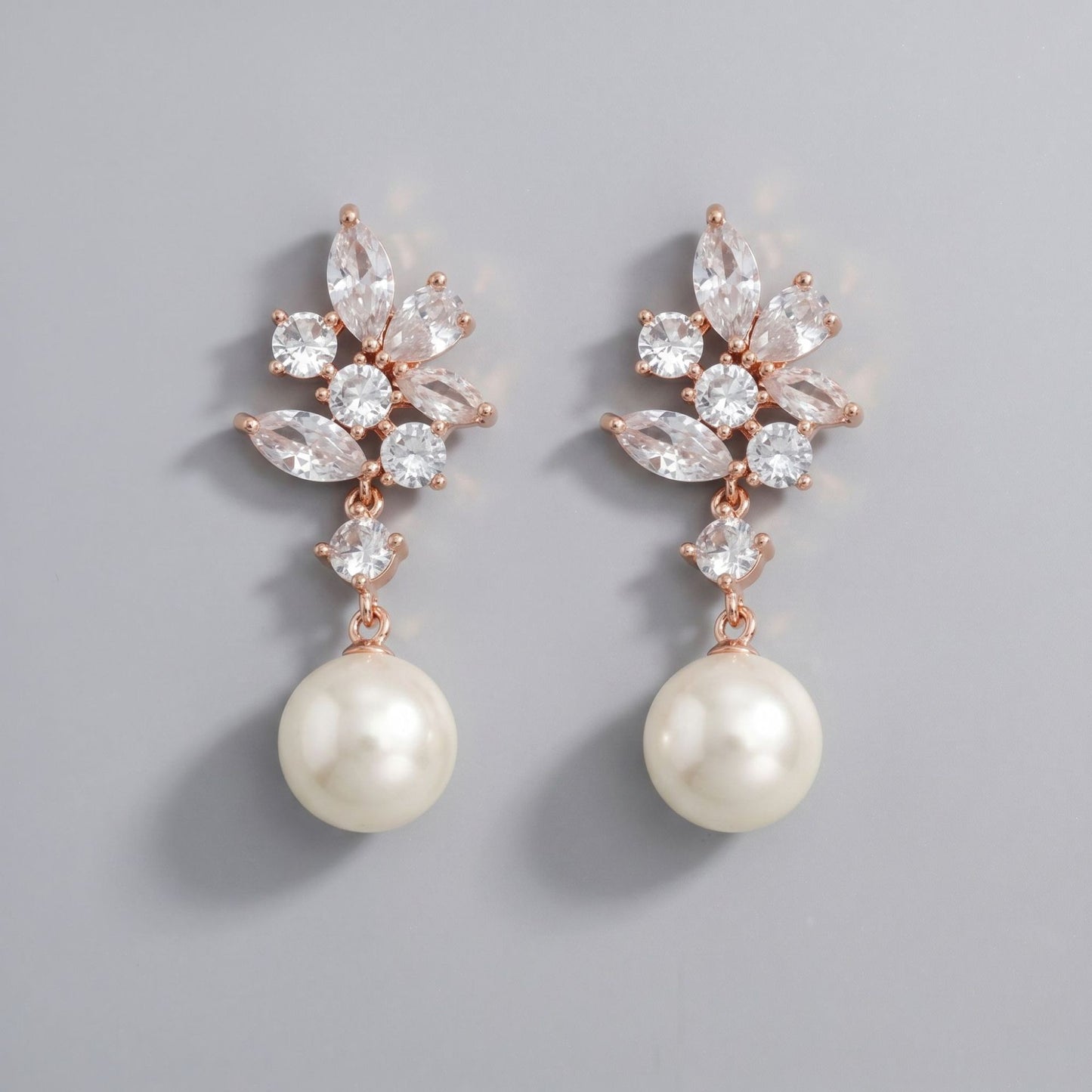 Vintage Floral Alloy Rhinestone Earrings Elegant Daily Drops