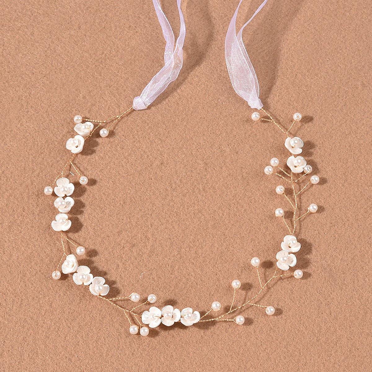 Handmade Pearl Floral Soft Bridal Headband