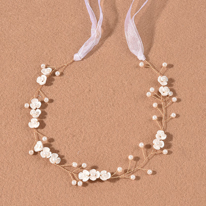 Handmade Pearl Floral Soft Bridal Headband