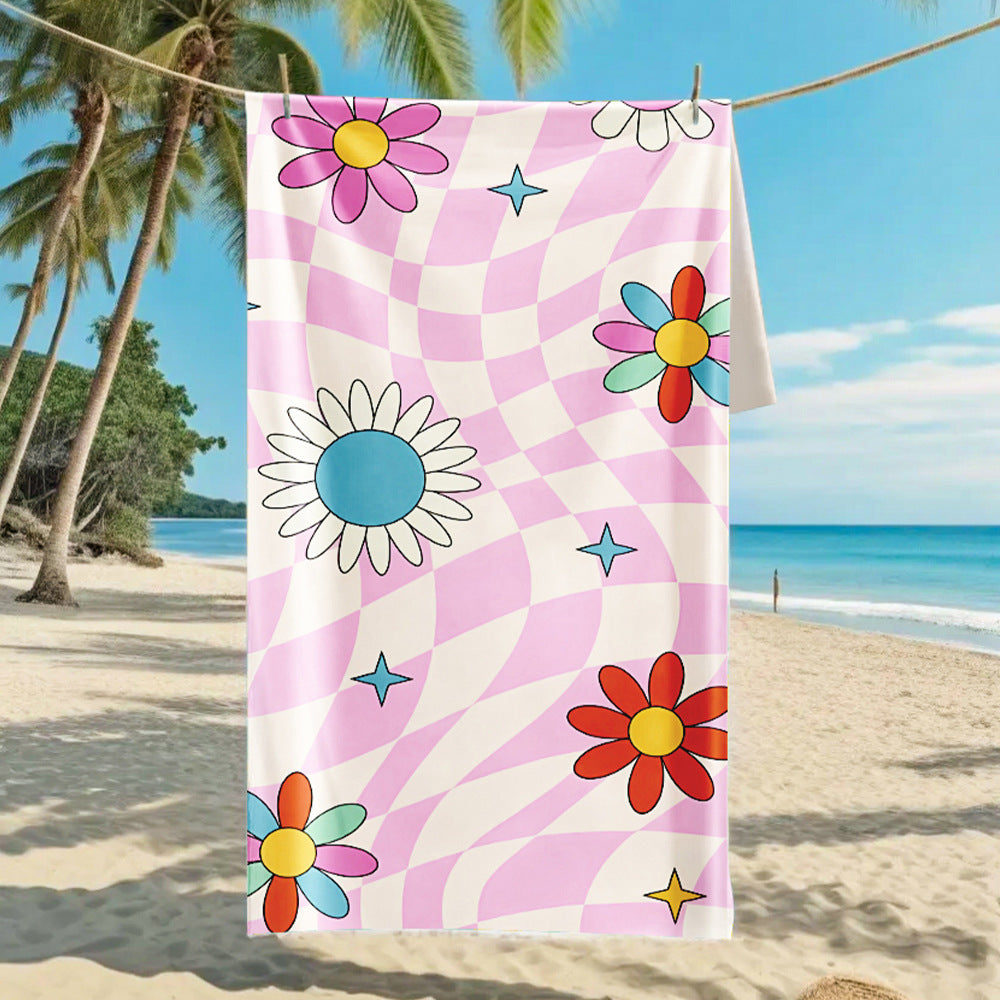 Customizable Turtle Print Beach Towel Ultra-Soft Microfiber Bath Towel