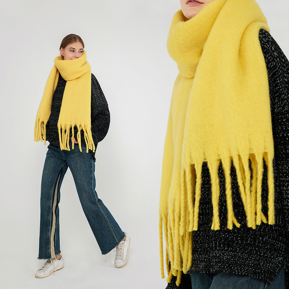 Soft Cashmere Feel Scarf for Women - Warm and Cozy Solid Color Shawl