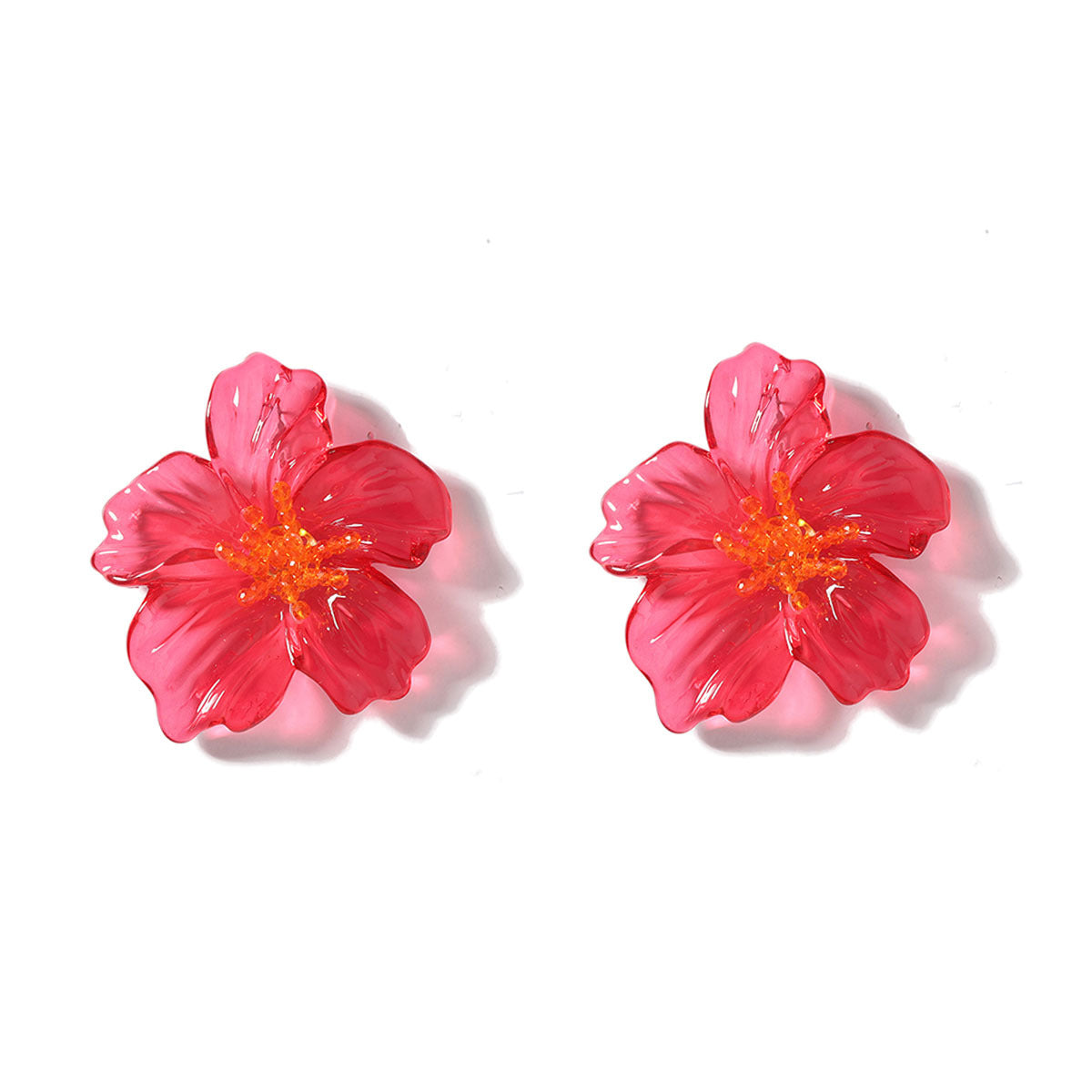Acrylic Floral Stud Earrings Hypoallergenic Fashion