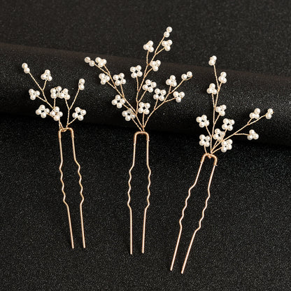U Shaped Pearl Hair Pins Handmade Wedding Party Accessories