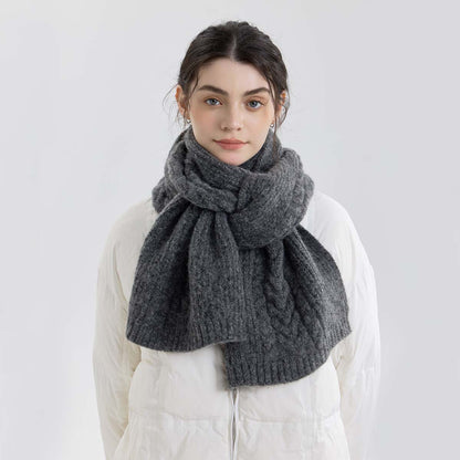 Twisted Knit Scarf Elegant Casual Winter Shawl