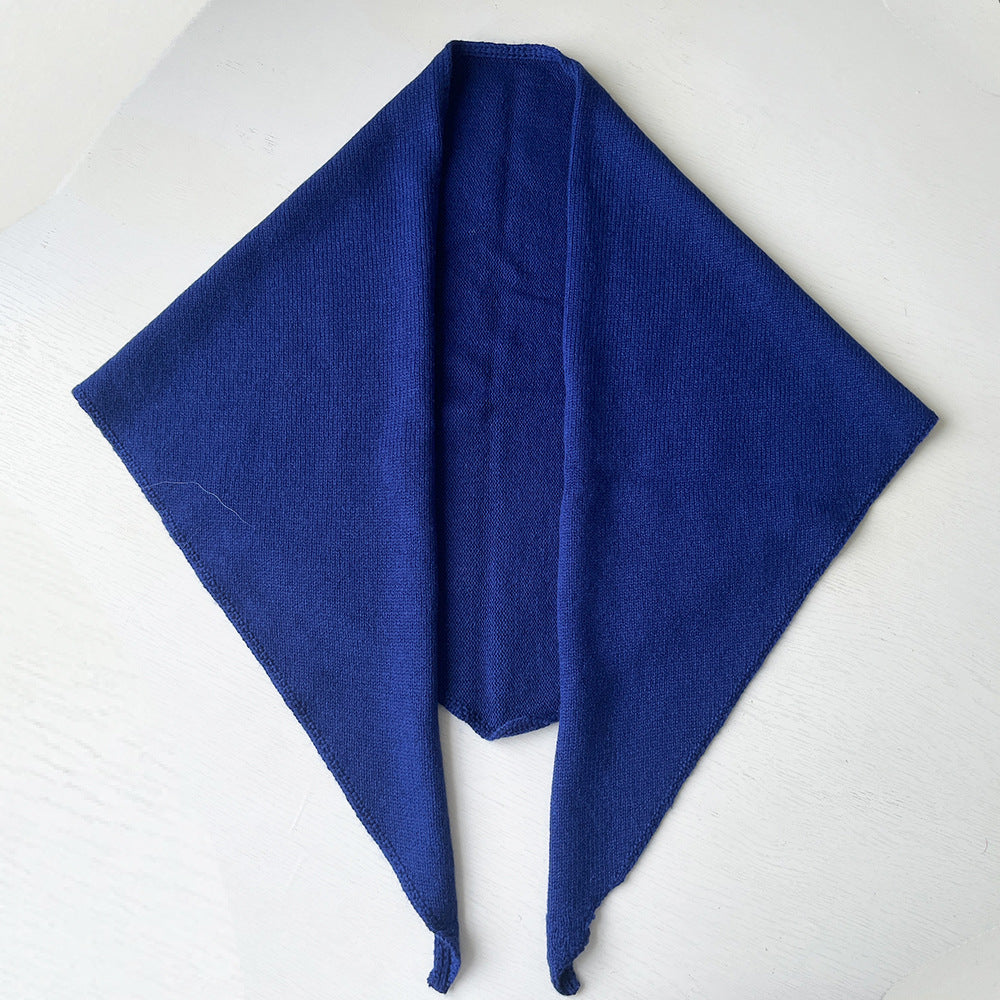 5% Cashmere Wool Knit Triangle Scarf Elegant Warm Shawl