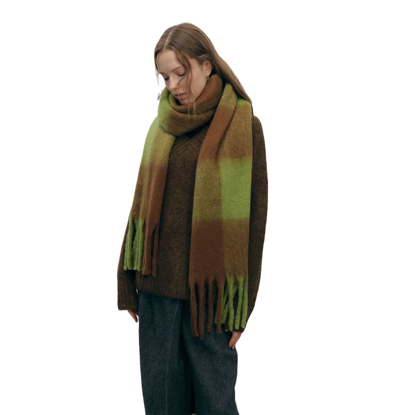 New Large Plaid Scarf for Women - Warm & Cozy